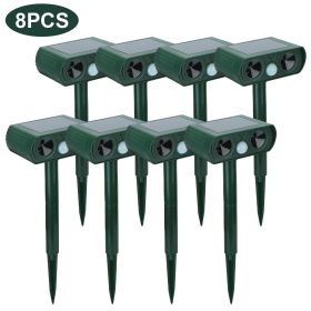 Ultrasonic Animal Repeller Solar Powered Motion Sensor Repellent IPX4 Waterproof Outdoor For Farm Garden Yard Repelling Deer Raccoon Cat Dog Rabb (Color: 8Pcs/Set)